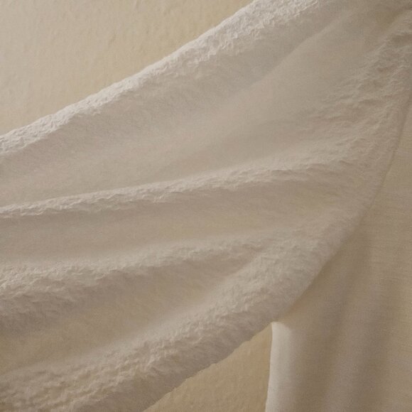 dRA Los Angeles Boho Creme babydoll Drop Waist Weddlng Oversize midi dress M - Picture 5 of 9